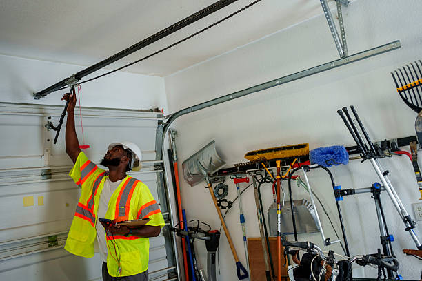 Professional Garage Door Spring Repair technician working in Westville, IN